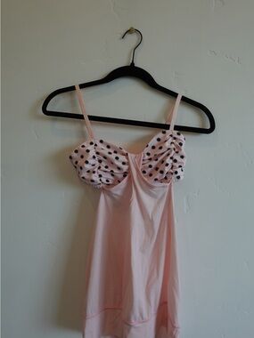 Women’s Pink Polka Dot Bust Slip Dress